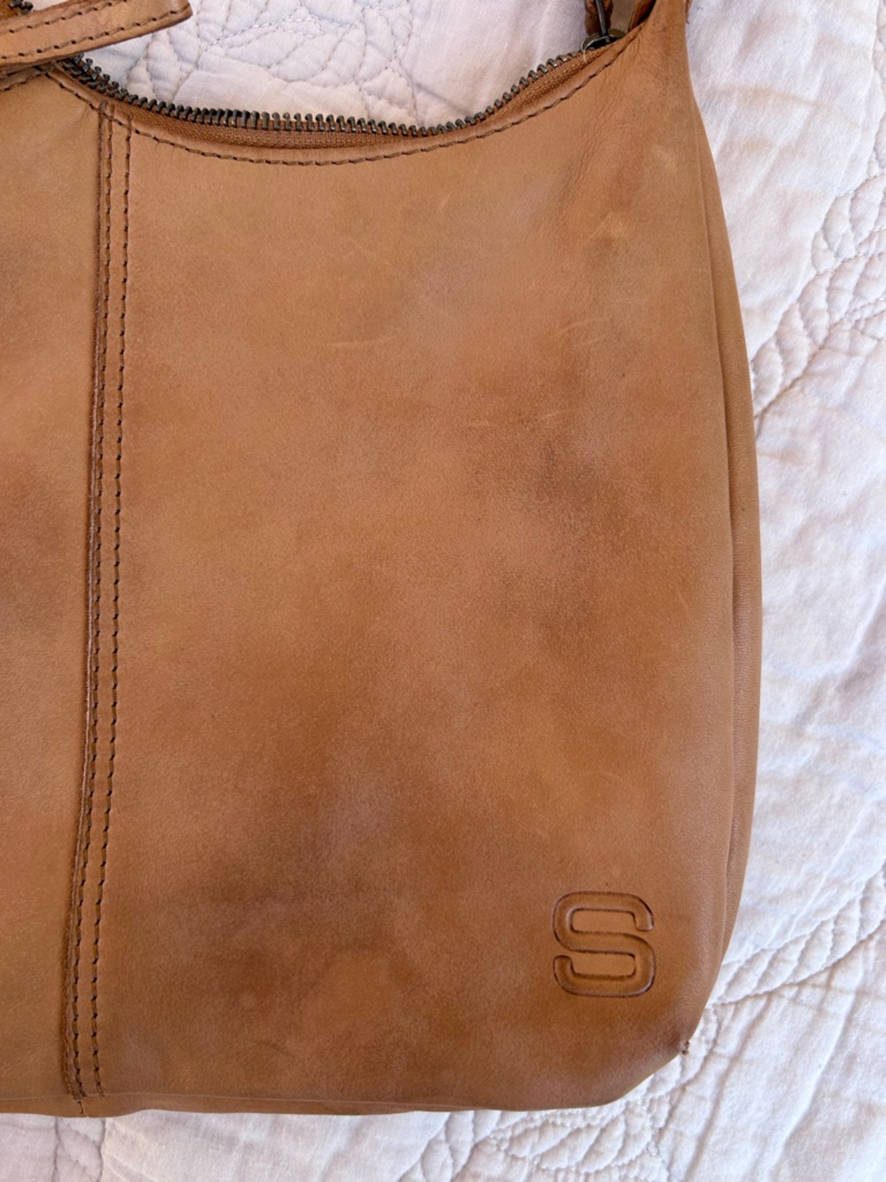 Spikes & Sparrow “Moria” Leather Crossbody / Shoulder Bag - Camel / Tan - Picture 14 of 14